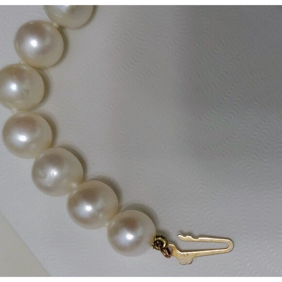 Vintage CP Pearl Necklace Earrings Set 14K Gold Filigree Clasp Bridal Jewelry 2x - Picture 9 of 16